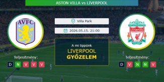 Aston Villa - Liverpool 15.05.2026. Tippek Premier League