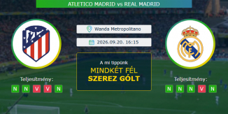 Atletico Madrid - Real Madrid 20.09.2026. Tippek LaLiga