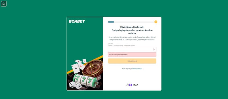 BoaBet póker regisztráció