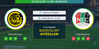 Bodö/Glimt - NEC Nijmegen 25.08.2026. Tippek Bajnokok Ligája