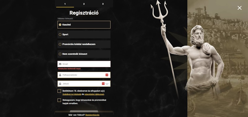 Casinoly kaszinó regisztráció
