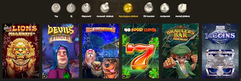 Casinoly kaszinó nyerőgépes játékok