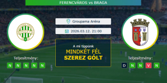 Ferencváros - Braga 12.03.2026. Tippek Európa-liga