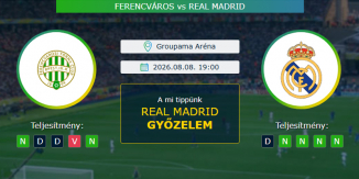 Ferencváros - Real Madrid 08.08.2026. Tippek Barátságos Mérkőzés