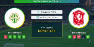 Ferencváros - Twente 30.07.2026. Tippek Európa-liga