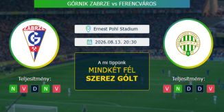 Górnik Zabrze - Ferencváros 13.08.2026. Tippek Európa-liga