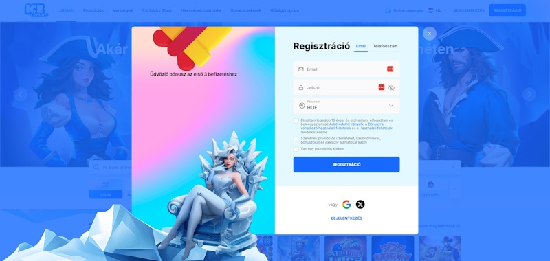 Ice kaszinó regisztráció