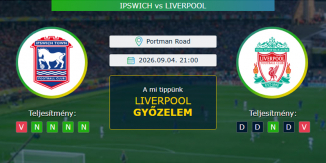 Ipswich - Liverpool 04.09.2026. Tippek Premier League