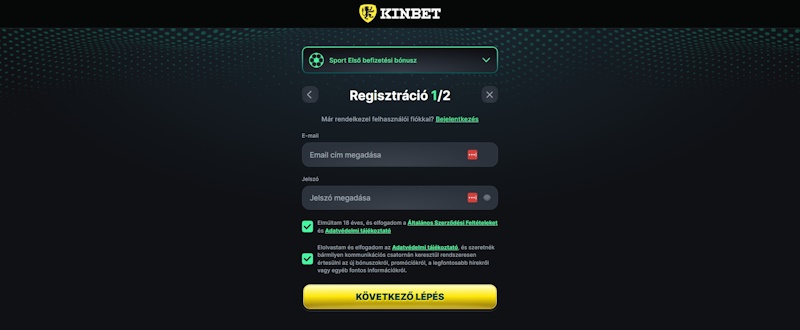 KinBet regisztráció