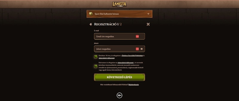 Lanista regisztráció