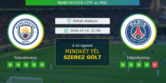 Manchester City - PSG 14.10.2026. Tippek Bajnokok Ligája