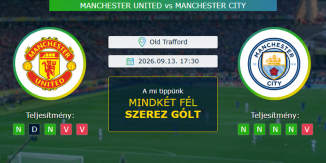 Manchester United - Manchester City 13.09.2026. Tippek Premier League
