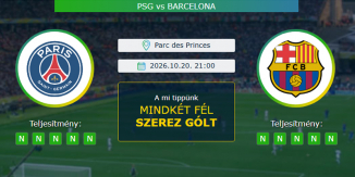 PSG - Barcelona 20.10.2026. Tippek Bajnokok Ligája